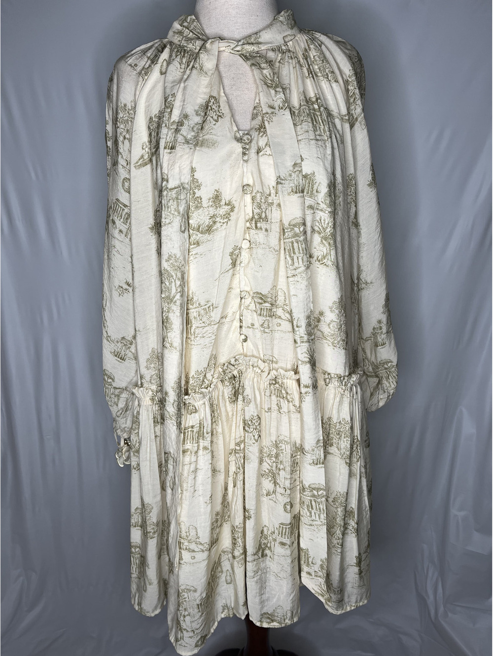 NWOT En Saison Women's Cream/Green Dress Size Small